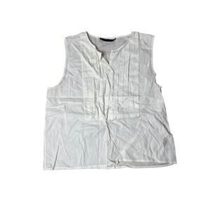 Jenny Kayne White Tank Top 100% Cotton Size Small